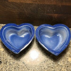 Flat earth pottery stoneware 1988 heart forms for soufflé or individual cakes